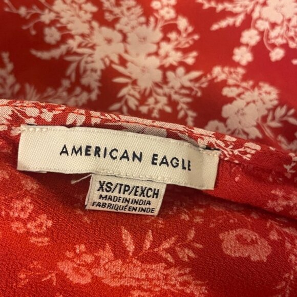 American Eagle Outfitters Red Floral Mini Dress, X-Small - Picture 6 of 6